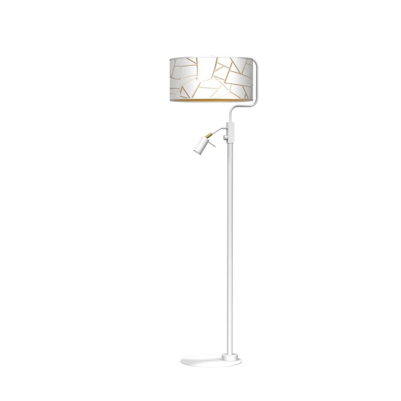 Lampa podłogowa ZIGGY WHITE White/Gold 1xE27 +        1x mini GU10 MLP7571