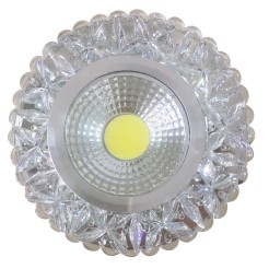 OPRAWA STROPOWA STAŁA OKRĄGŁA SAK-03 AL/TR 5W LED COB 230V SZKŁO AKRYLOWE BEZBAR 2240299