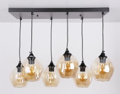 ASPA LAMPA WISZĄCA CZARNY 6X40W E27 KLOSZ BRĄZOWY 36-00620