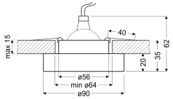 SS-31 CH/BK MR16 CHROM OPR. STROP. STAŁA OKRĄGŁA SZKŁO CZARNE 2228730