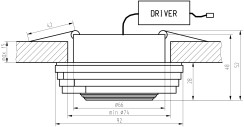 SS-32 AL/TR 3W LED COB 230V OPR. STROP. STAŁA KWADRATY SZKŁO TRANSPARENTNE 2228808