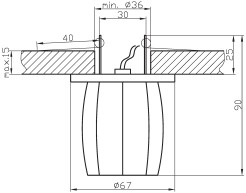 SK-24 CH G4 CHROM OPR. STROP. STAŁA KRYSZTAŁ 20W G4 WIELOKĄT 1 2286405