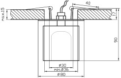 SK-47 CH/YE-T G4 OPR.STROP.STAŁA KRYSZTAŁ 20W G4 KOSTKA TŁO ŻÓŁTE 2217669