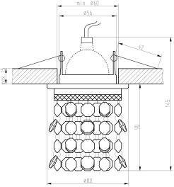 SK-68 CH/YE MR16 CHROM OPR. STROP. DEKORACYJNA ŻÓŁTA MR16 50W 2246119