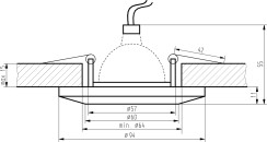 SS-10 CH/BK MR16 CHROM OPR. STROP. STAŁA OKRĄGŁA SZKŁO CZARNE 2230521