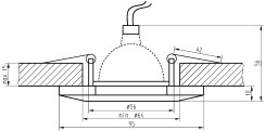 SS-14 CH/BK MR16 CHROM OPR. STROP. STAŁA SZEŚCIOKĄTNA SZKŁO CZARNE 2231634