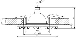 SS-20 CH/TR MR16 CHROM OPR. STROP. STAŁA KWADRATOWA SZKŁO TRANSPARENTNE 2250208