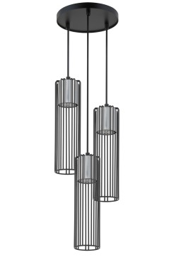 FOBIA 3 lampa wisząca koło czarny/srebrny 33457