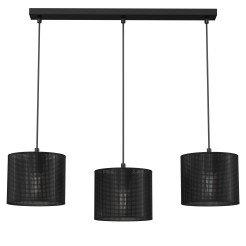 żyrandol  listwa, black, cylinder shade dia 180, h 150 black 3 5239