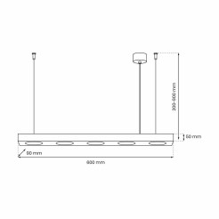 Lampa wisząca ALEXANDER 5xGX53 MLP8834