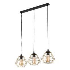 DIAMOND NEW BLACK/GOLD LAMPA WISZĄCA 3 PL LISTWA 4642