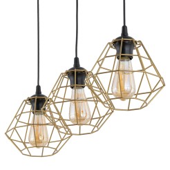 DIAMOND NEW BLACK/GOLD LAMPA WISZĄCA 3 PL LISTWA 4642