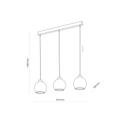 DEVI TRANSPARENT LAMPA WISZĄCA 3 PŁ LISTWA 4580