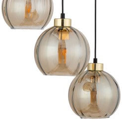 DEVI AMBER LAMPA WISZĄCA 3 PŁ LISTWA 4638