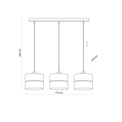 ECO LAMPA WISZĄCA 3  LISTWA 5771