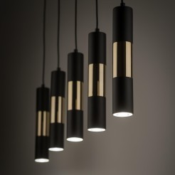 VIVIEN BLACK/GOLD LAMPA WISZĄCA 5 PŁ 4758