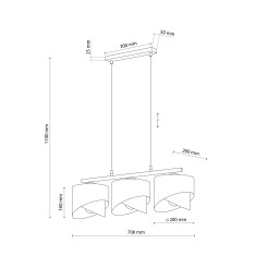 GRANT BLACK LAMPA WISZĄCA 3 PŁ 4824