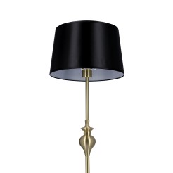 Prima gold lampa podłogowa złoty satynowy 1x60w e27 abażur czarny 51-09258