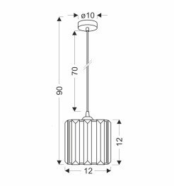 GLASSIA LAMPA WISZĄCA CZARNY 1X40 E27 KLOSZ CZARNY+KRYSZTAŁY BEZBARWNE 31-21106