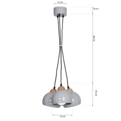 Lampa wisząca DAMA GRAY 3xE27 MLP6380