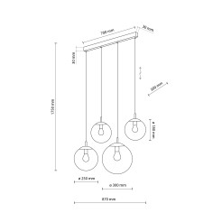 ESME MIX LAMPA WISZĄCA 4  LISTWA 4795