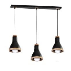 Lampa wisząca HOLLY BLACK / WOOD 3xE27 60W MLP6256