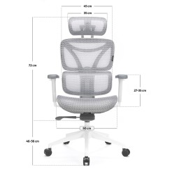 LEVANO SYSTEM Fotel ergonomiczny Control Series Biały LV0655