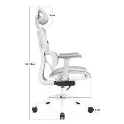 LEVANO SYSTEM Fotel ergonomiczny Control Series Biały LV0655