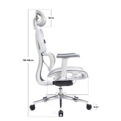 LEVANO SYSTEM Fotel ergonomiczny Control Pro Biały LV0657