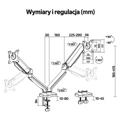 LEVANO SYSTEM Uchwyt na monitor M2 Pro LV0664