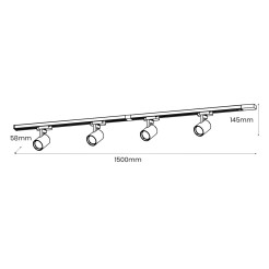 Zestaw Volf Track Czarny 4xGU10 1,5m ML0684