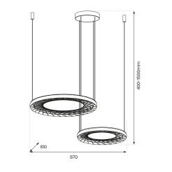 Lampa wisząca NEST 77W LED 61+41cm ML0525