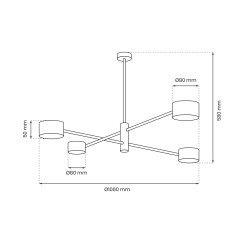 Lampa sufitowa CROSS BLACK 4xGX53 MLP8922