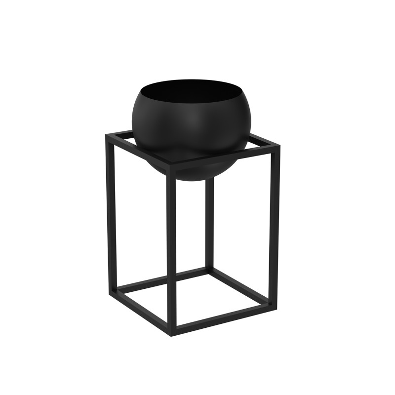 flower stand black with  round pot 513x290x290 9004