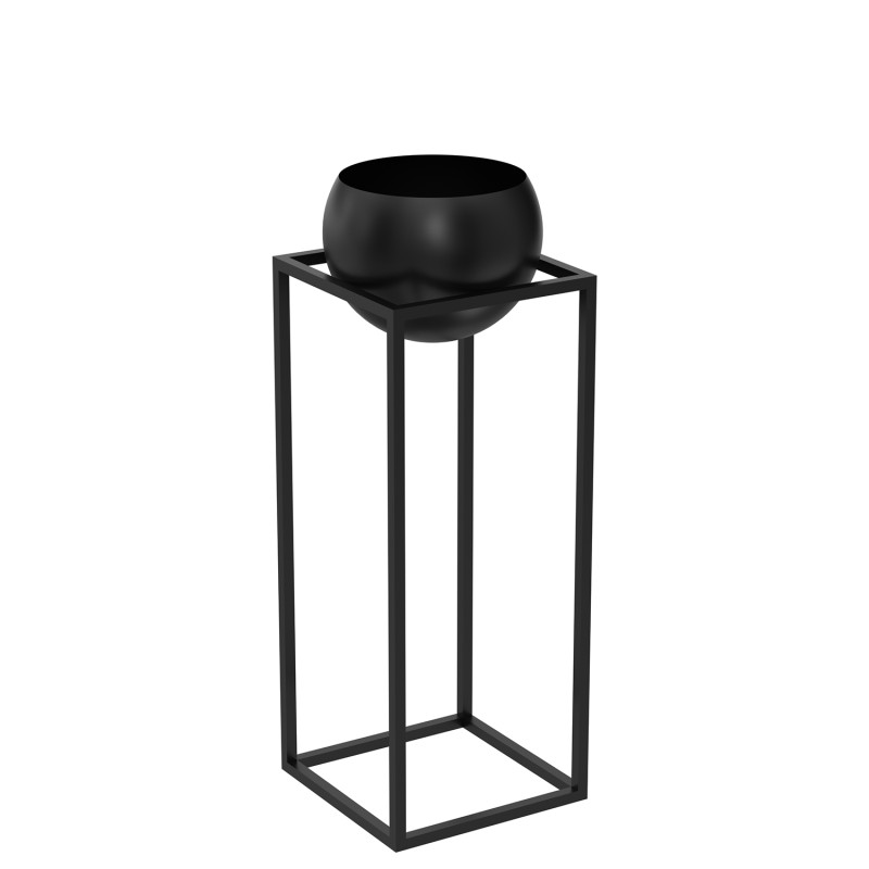 flower stand black with  round pot 813x290x290 9005