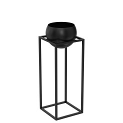 flower stand black with  round pot 813x290x290 9005