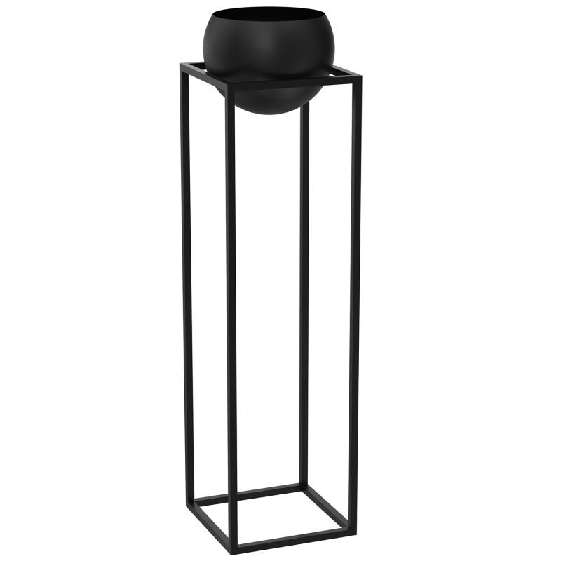 flower stand black with  round pot 1113x290x290 9006