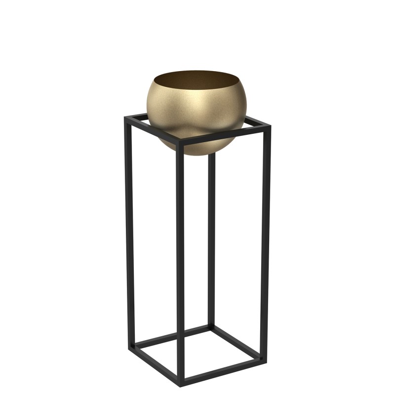 flower stand black with gold round pot 813x290x290 9011