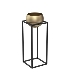 flower stand black with gold round pot 813x290x290 9011