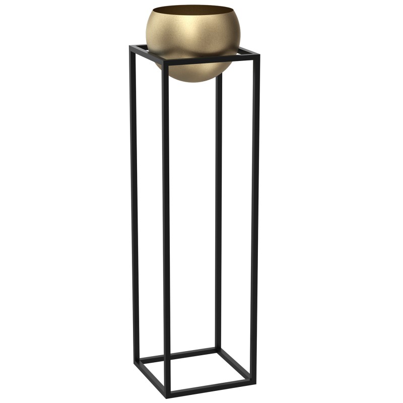 flower stand black with gold round pot 1113x290x290 9012