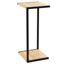 flower stand black with double wooden plate 700x300x340 9022