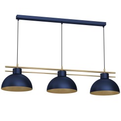 żyrandol  shade dia 290 mm dark-blue/gold 3xE27 4378