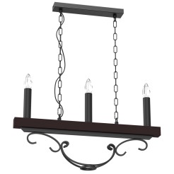 żyrandol  black/wood 3xE14 4523