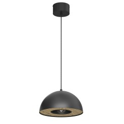 żyrandol  dia 280 black/wood decor 1xE27 4539