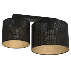 plafon  black, cylinder shade dia 250, h=170 + dia 180, h=150 black/gold 2 5228