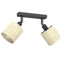 spot Rattan line bar 200 black, shade dia 100 , h 100, 2xE27 5295