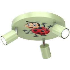 spot  Ladybug green plate dia 300, 3xGU10 9289