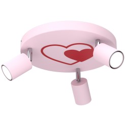 spot  Heart light pink plate dia 300, 3xGU10 9403