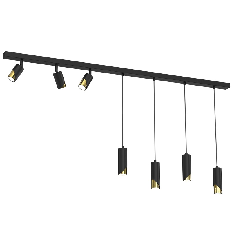 spot  line bar 1500, black/gold 7xGU10 9638