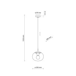 VIBE TRANSPARENT LAMPA WISZĄCA 1 200 5823